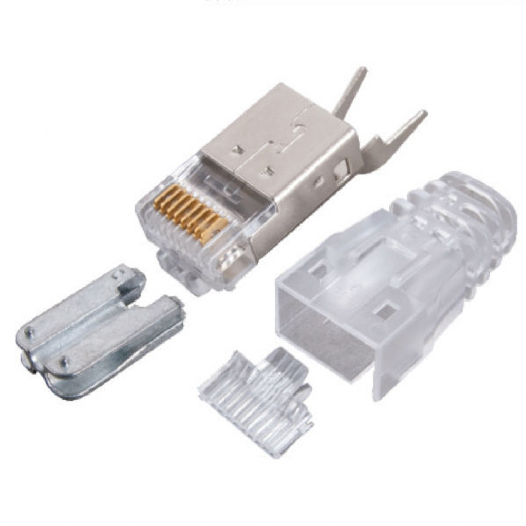 Conector Rj45 Cat6 Macho Enchapado En Oro