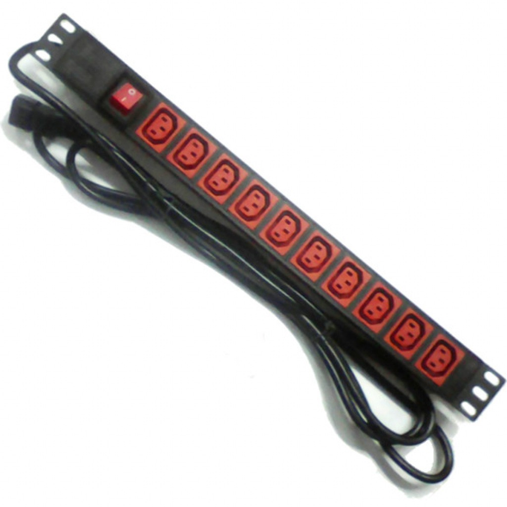 Pdu 10 Tomas Iec C13 Hembra Rojo Con Llave 3M