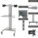 Soporte De Piso Doble 10"-24" Con Ruedas