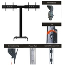 Soporte De Piso Para TV 32-55" Con Ruedas 100Kg
