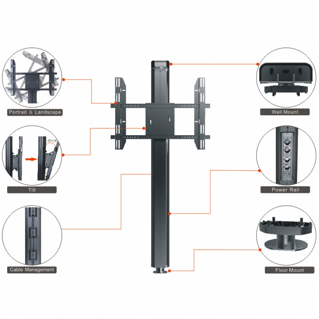 Soporte Para Pantalla 30-60" 800x400mm 60Kg