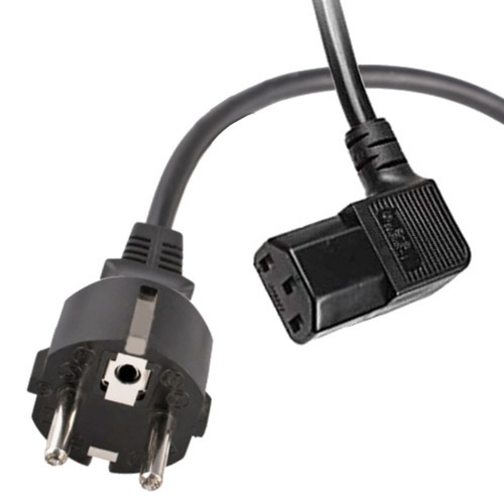 Cable Schuko A C13 90º 3x1mm² 1.8m
