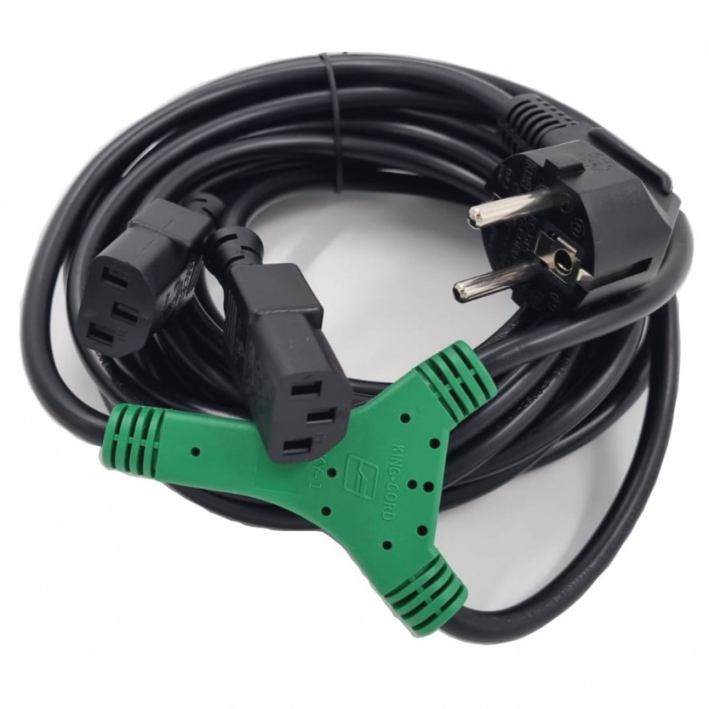 Cable De Poder Con 2 Salidas C13 Y Schuko 3x1mm² A 2x0.75mm² Certificado 3M