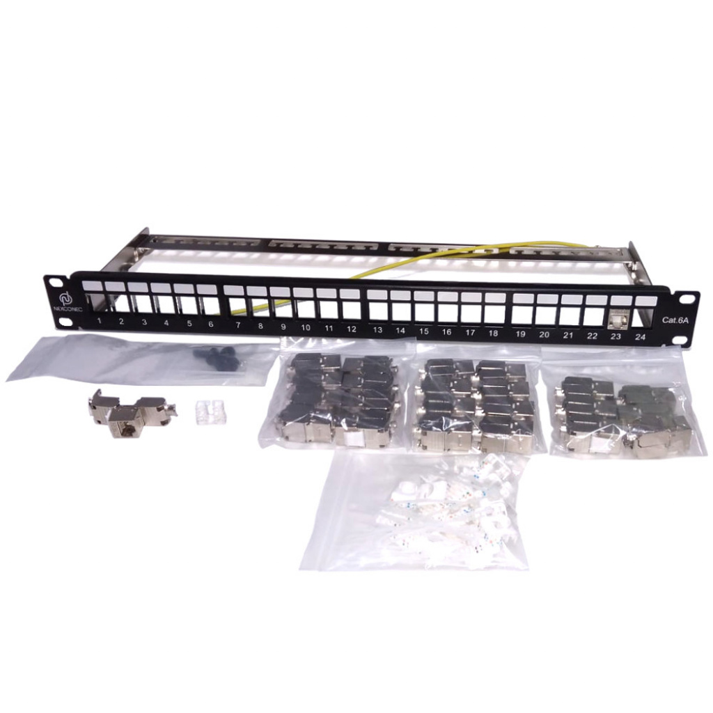 Patch Panel 24 Puertos Cat6a Stp