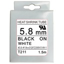 Cinta Rotuladora Termosellable 5.8mm X 1.5m Negro/Blanco