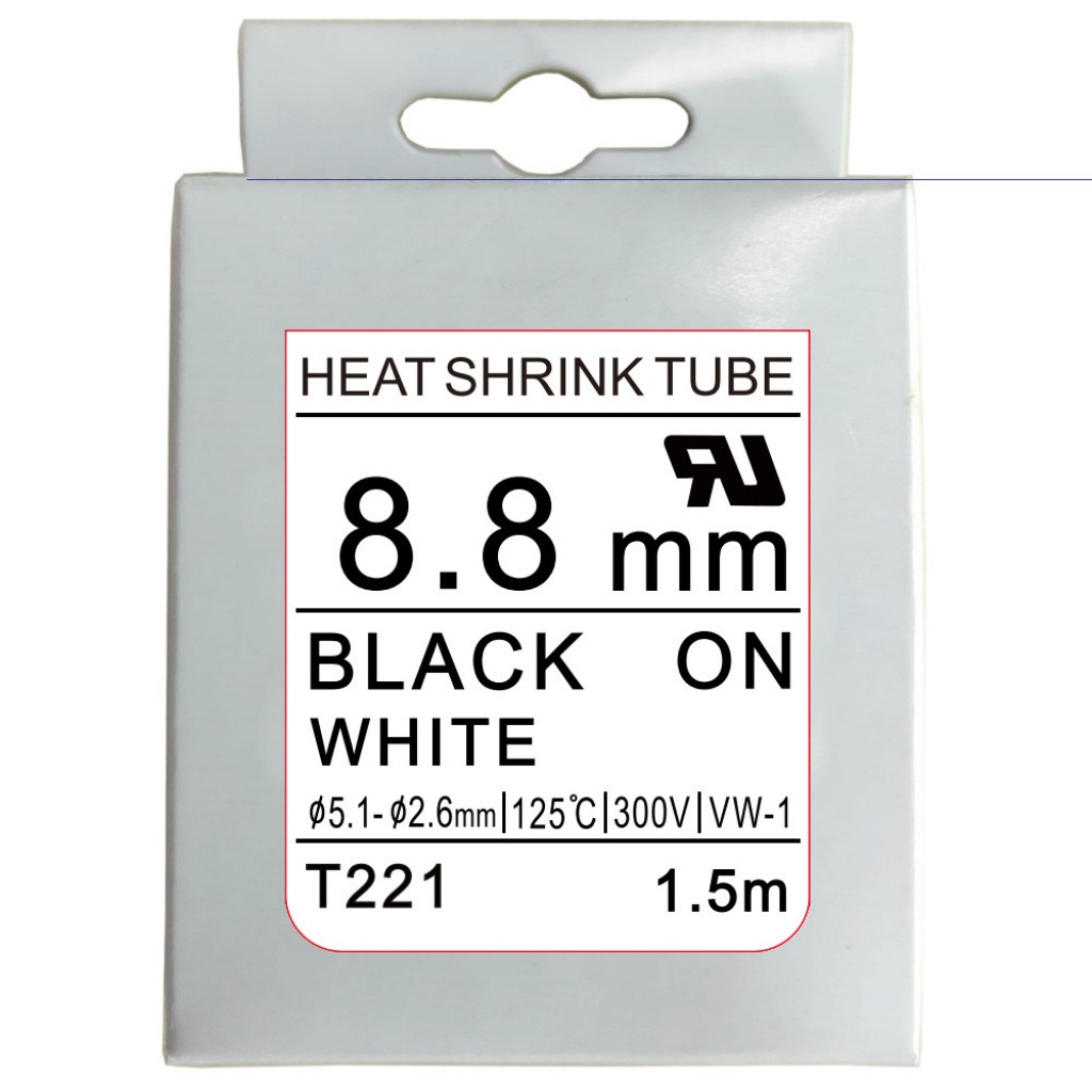 Cinta Rotuladora Termosensible 8.8mm X 1.5m Negro/Blanco