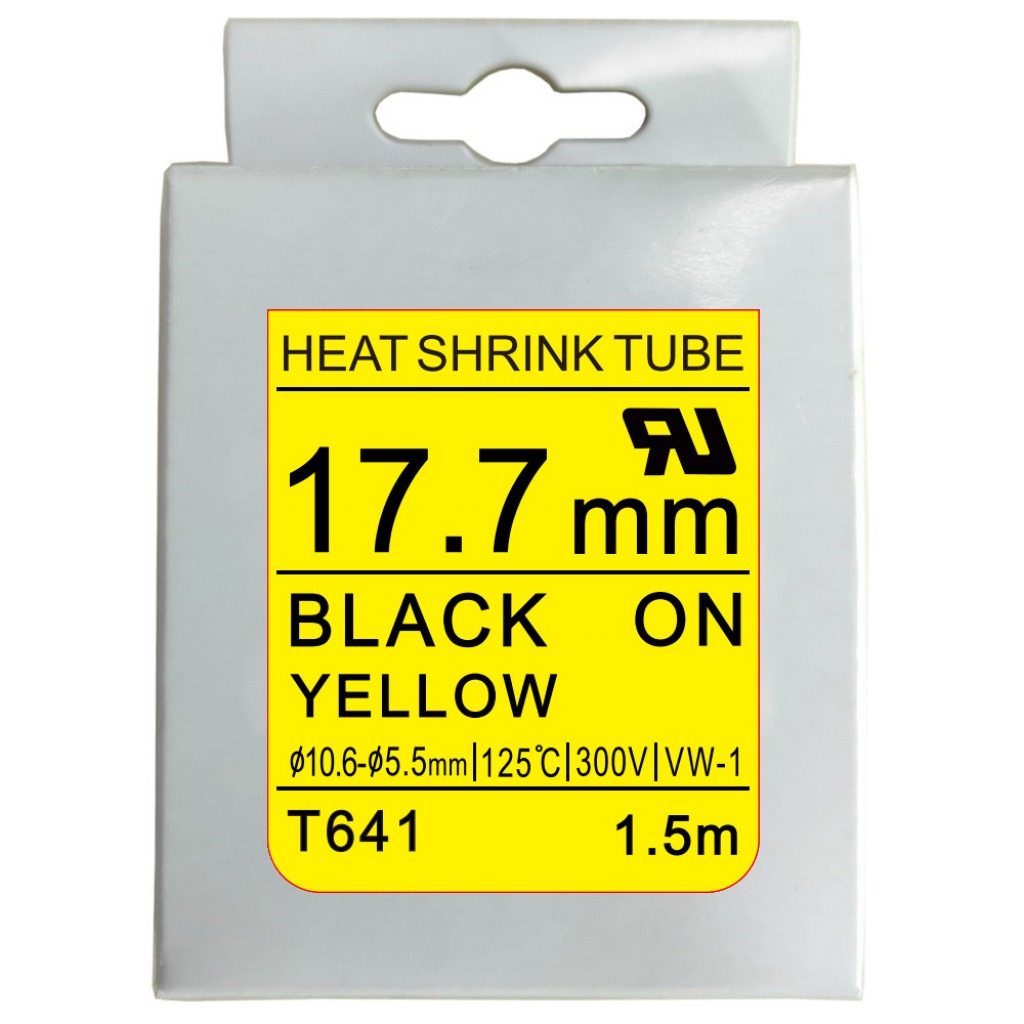 Cinta Rotuladora Termosellable 17.7mm X 1.5m Negro/Amarillo