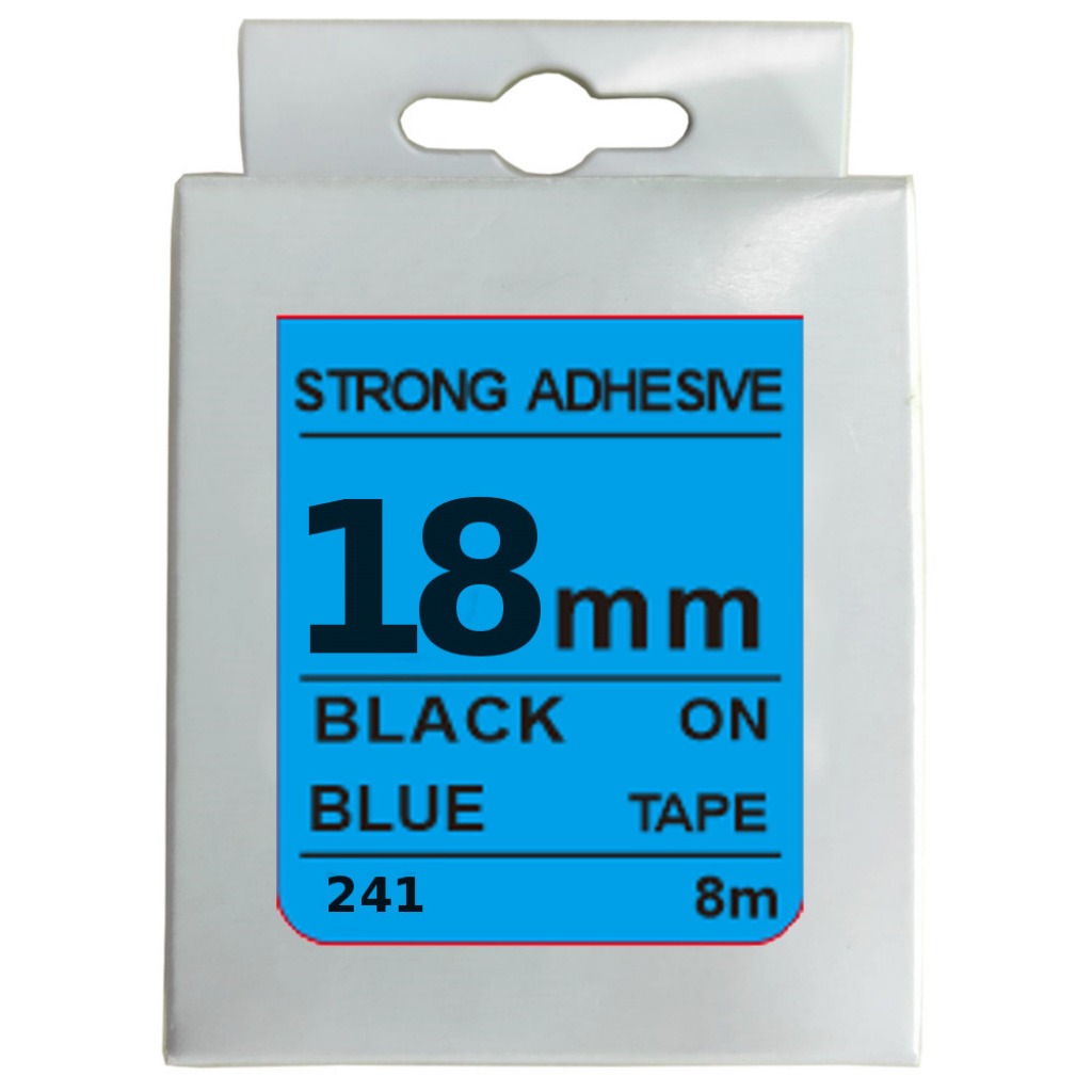 Cinta Rotuladora 18mm X 8m Negro/Azul Fuerte
