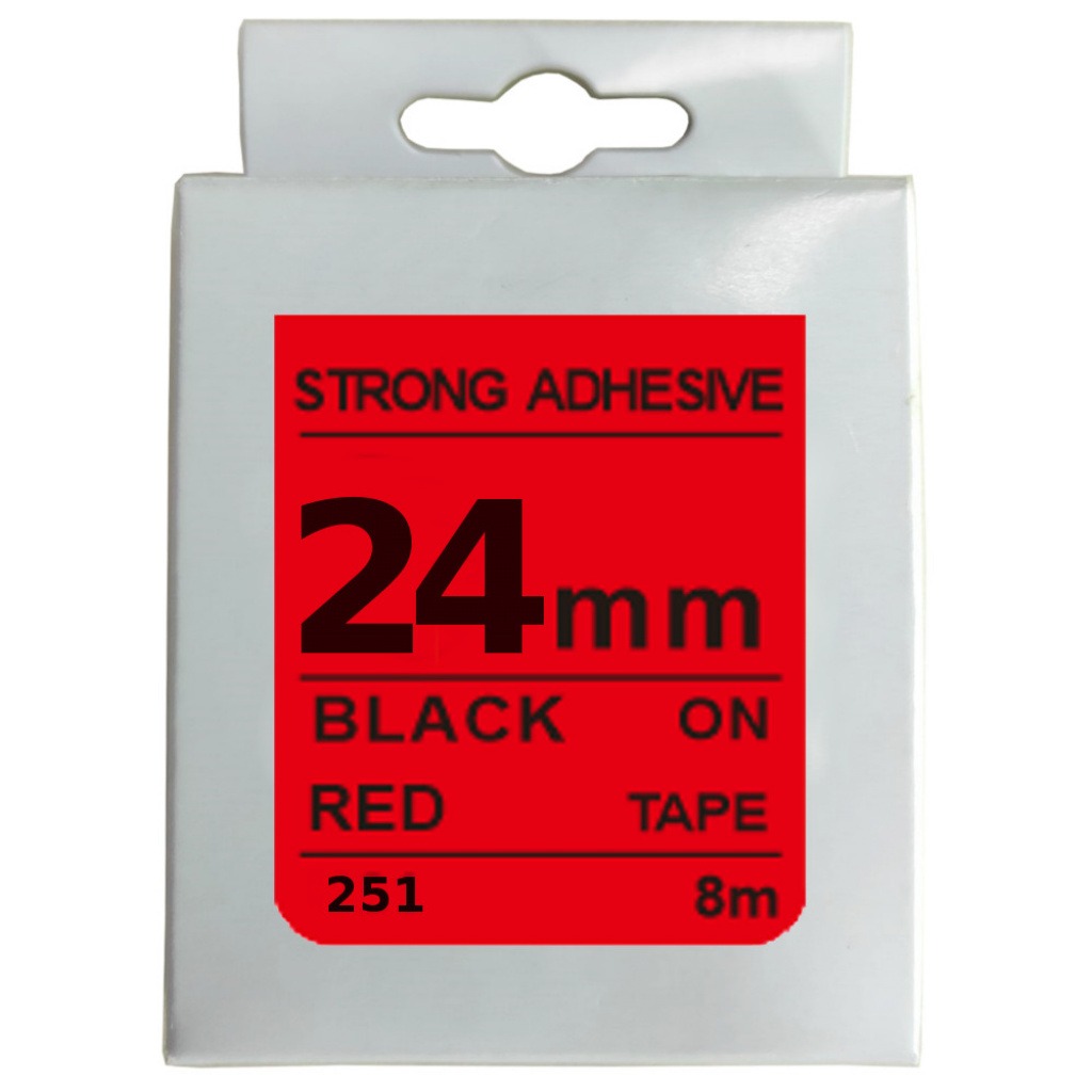 Cinta Rotuladora 24mm X 8m Negro/Rojo Fuerte