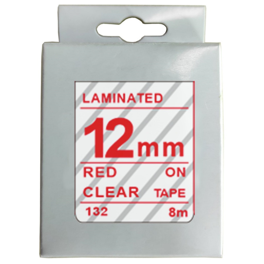 Cinta Rotuladora 12mm X 8m Rojo/Transparente