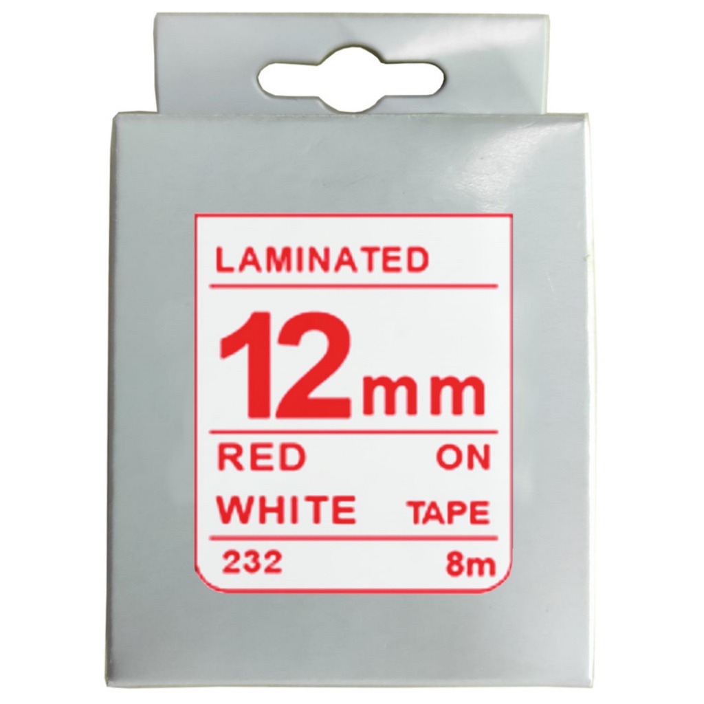 Cinta Rotuladora 12mm X 8m Rojo/Blanco