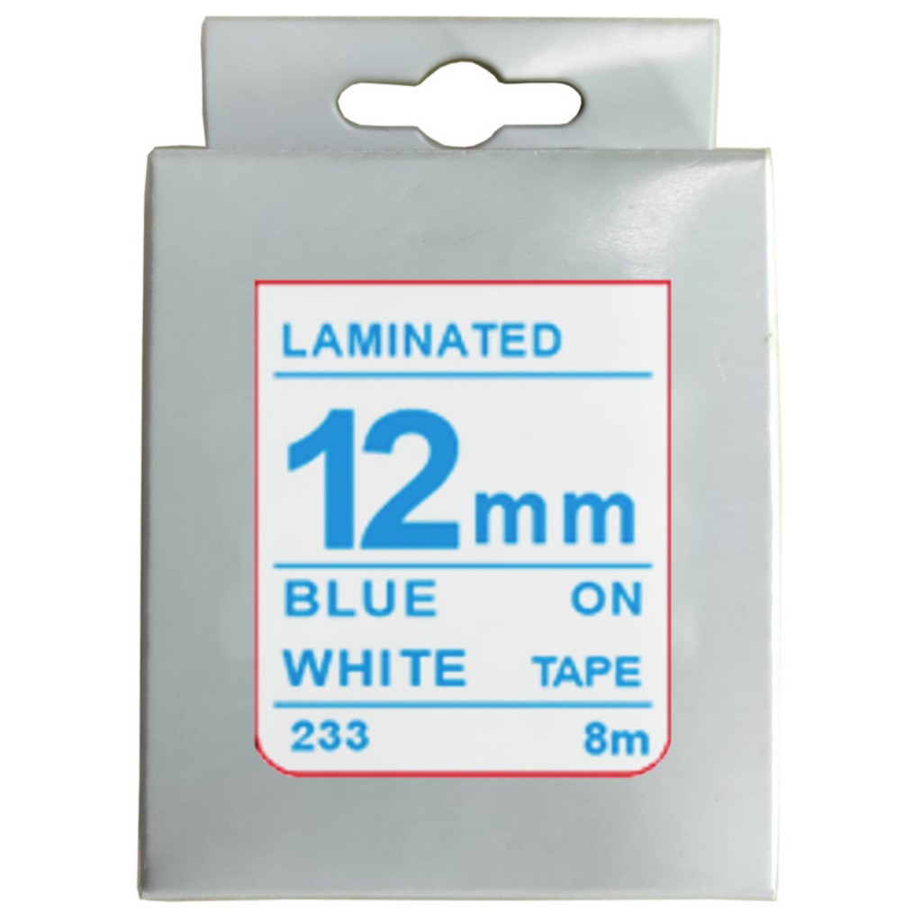 Cinta Rotuladora 12mm X 8m Azul/Blanco