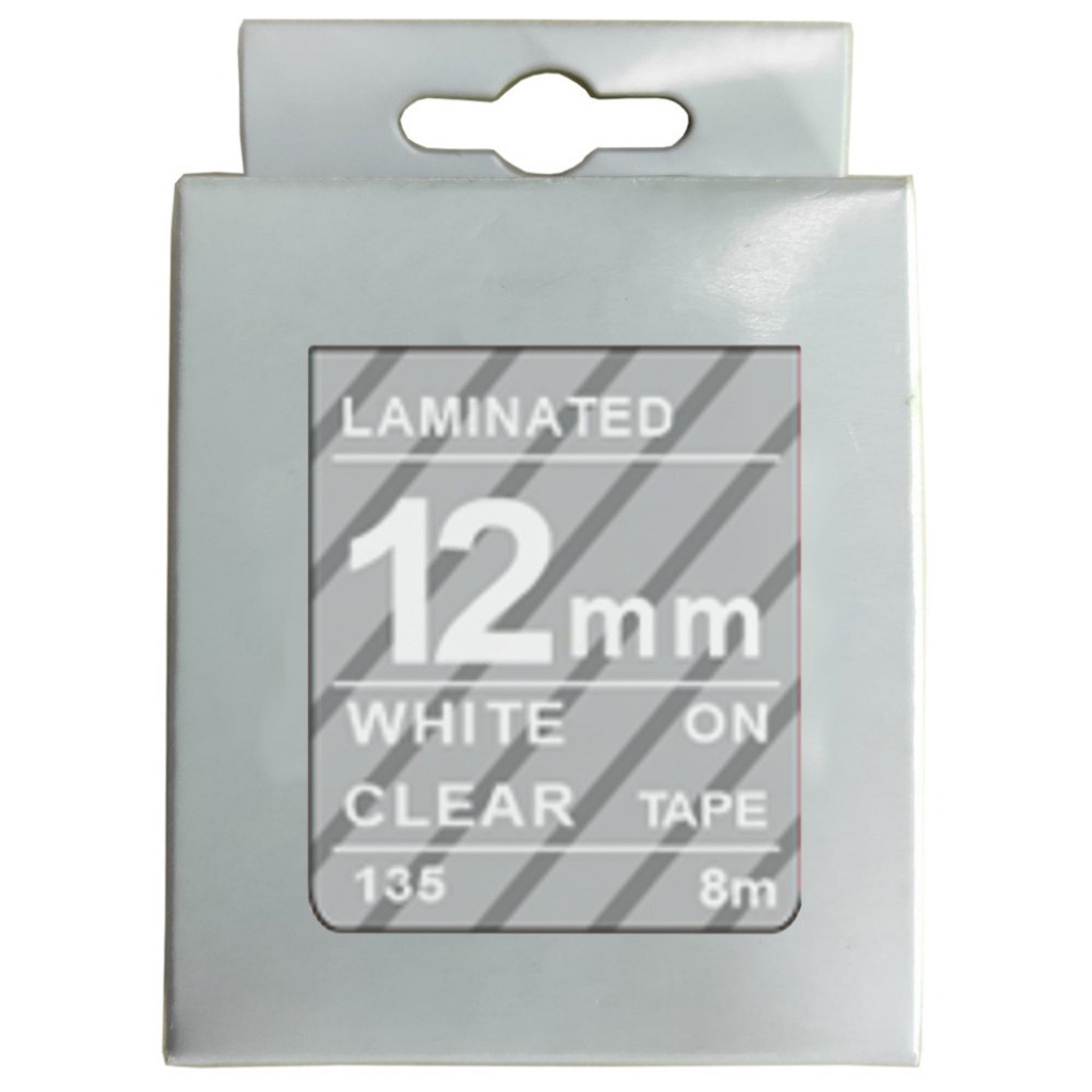 Cinta Rotuladora 12mm X 8m Blanco/Transparente
