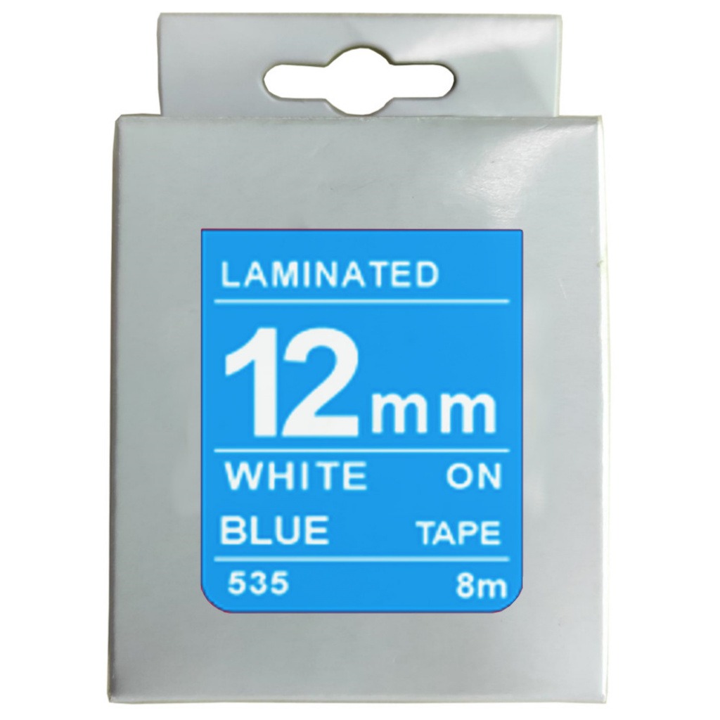 Cinta Rotuladora 12mm X 8m Blanco/Azul