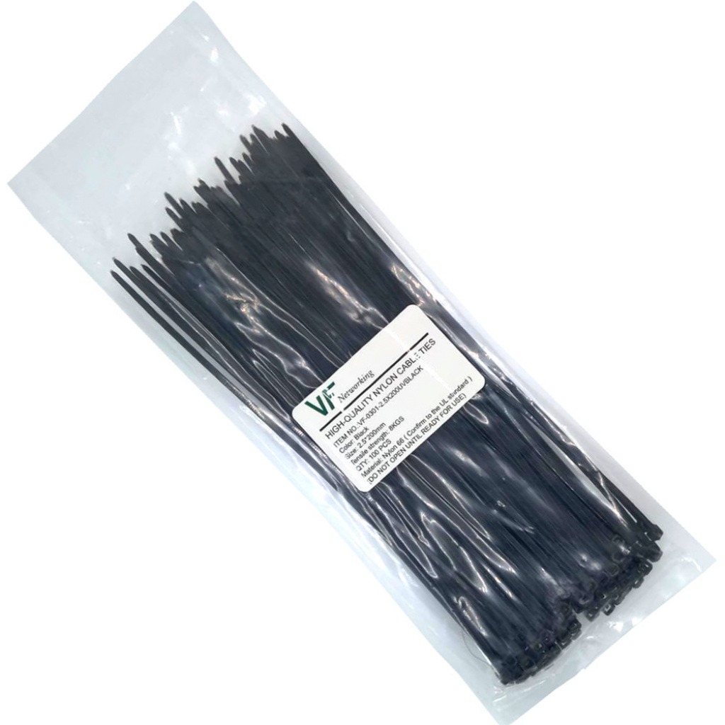 Precinto Plastico Negro 2,5 mm X 200 (100) - Uv