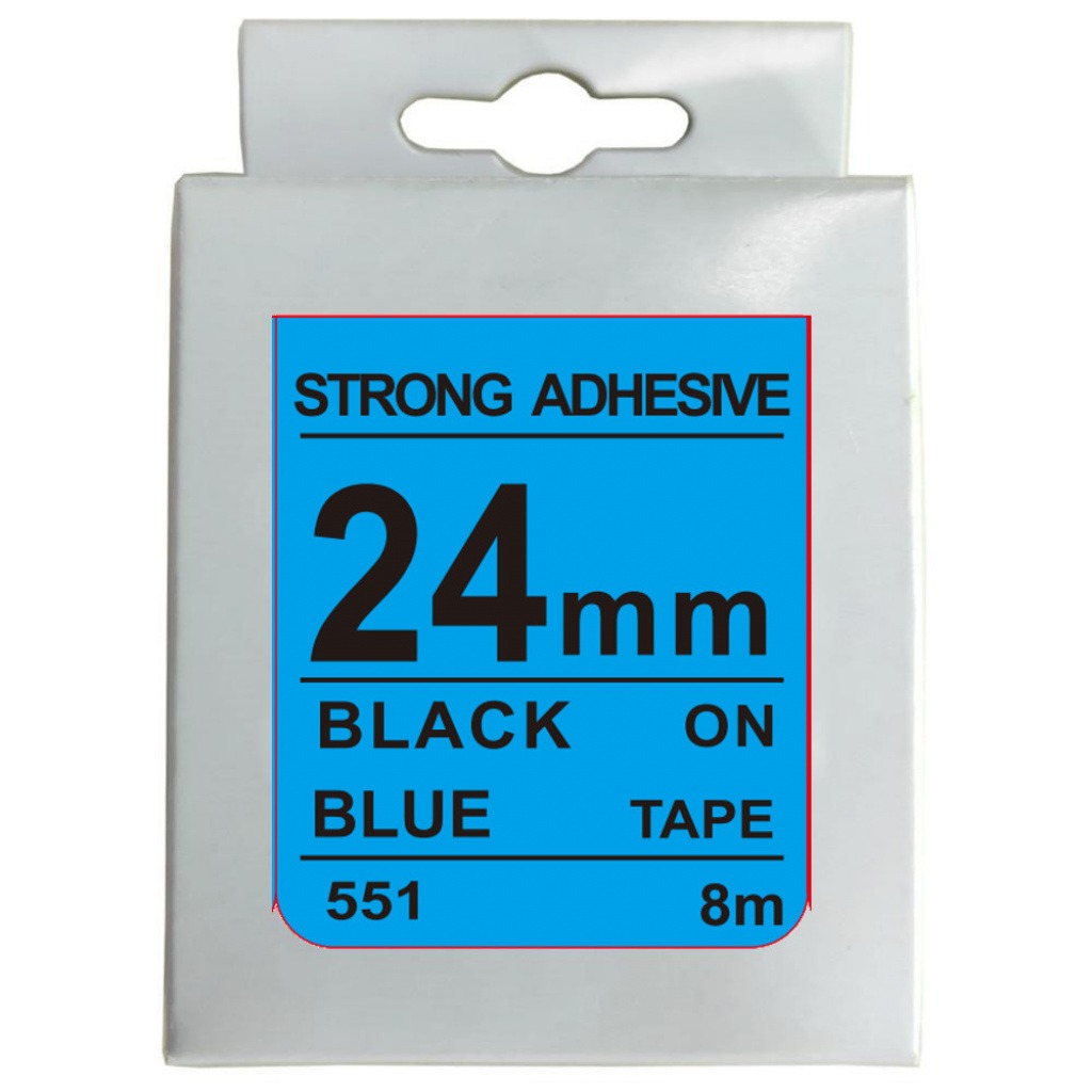 Cinta Rotuladora 24mm X 8m Negro/Azul Fuerte