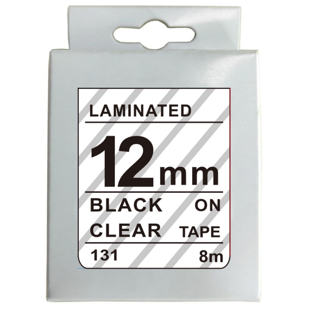 Cinta Rotuladora 12mm X 8m Negro Transparente