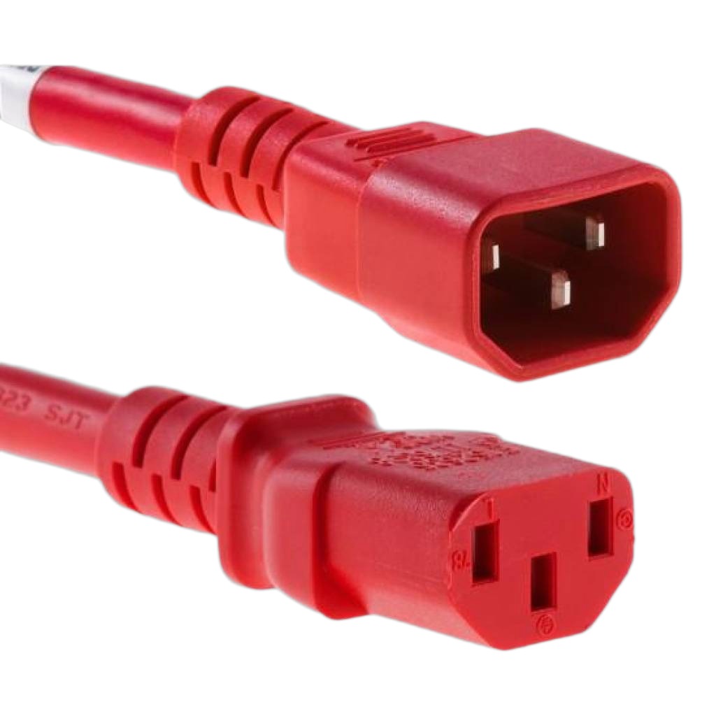 Cable De Poder C13/C14 3x1mm² 6ft Rojo