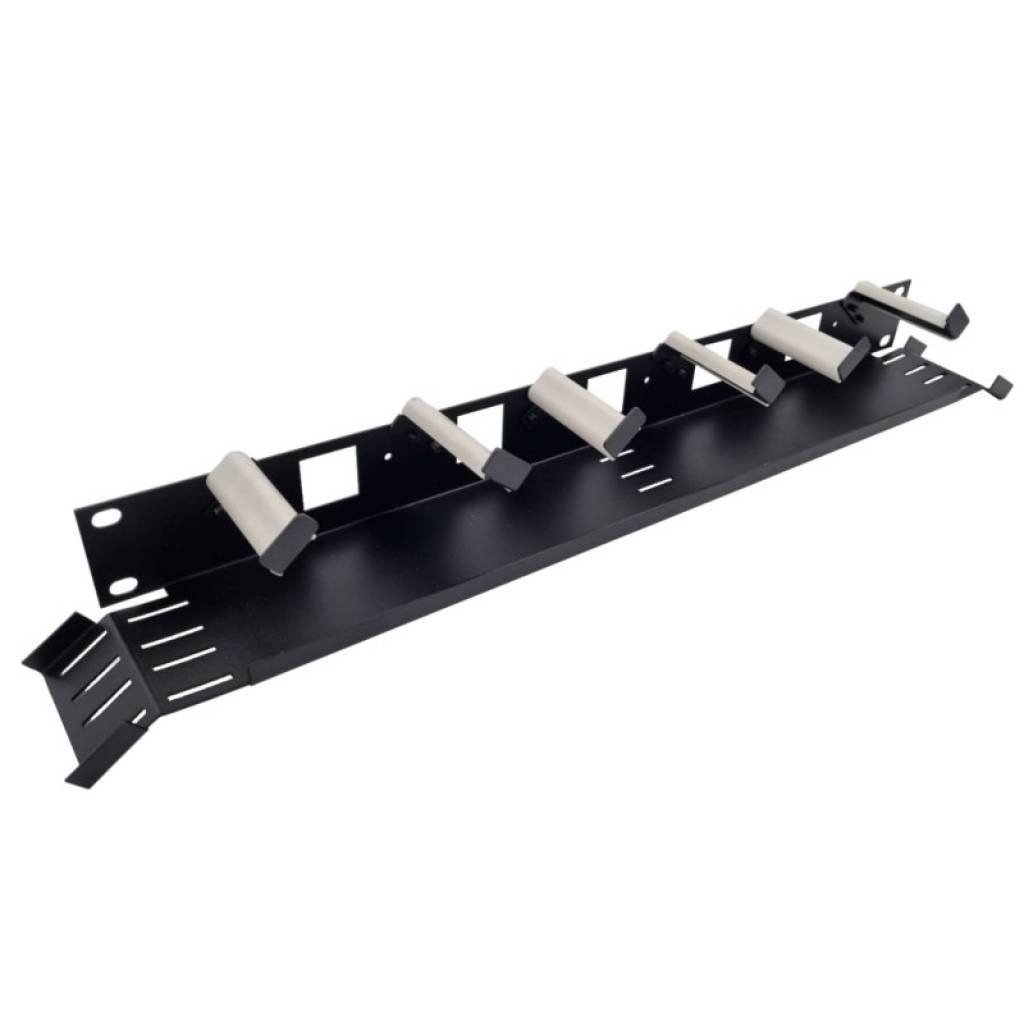 Organizador De Cables Vertical 1U Metal Con Tapa Negro