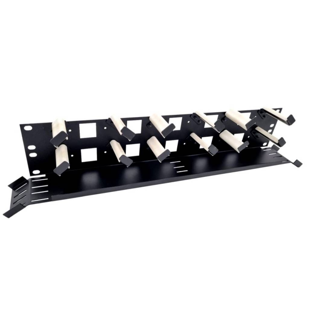 Organizador De Cables Vertical 2U Metal Con Tapa
