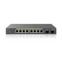 Switch No Administrable 8 Puertos Gigabit 2 Uplinks Sfp PoE+ 55W