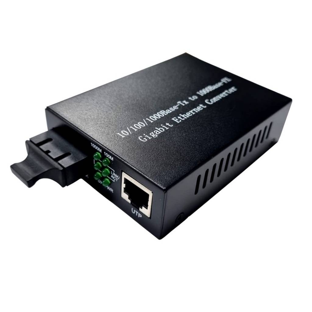 Convertidor De Fibra Óptica 10/100/1000 Multimodo 2km Sc