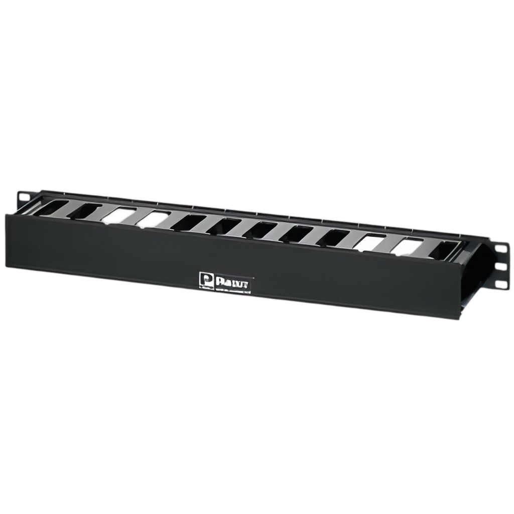 Organizador De Cables Vertical 22U Plástico Negro Con Tapa