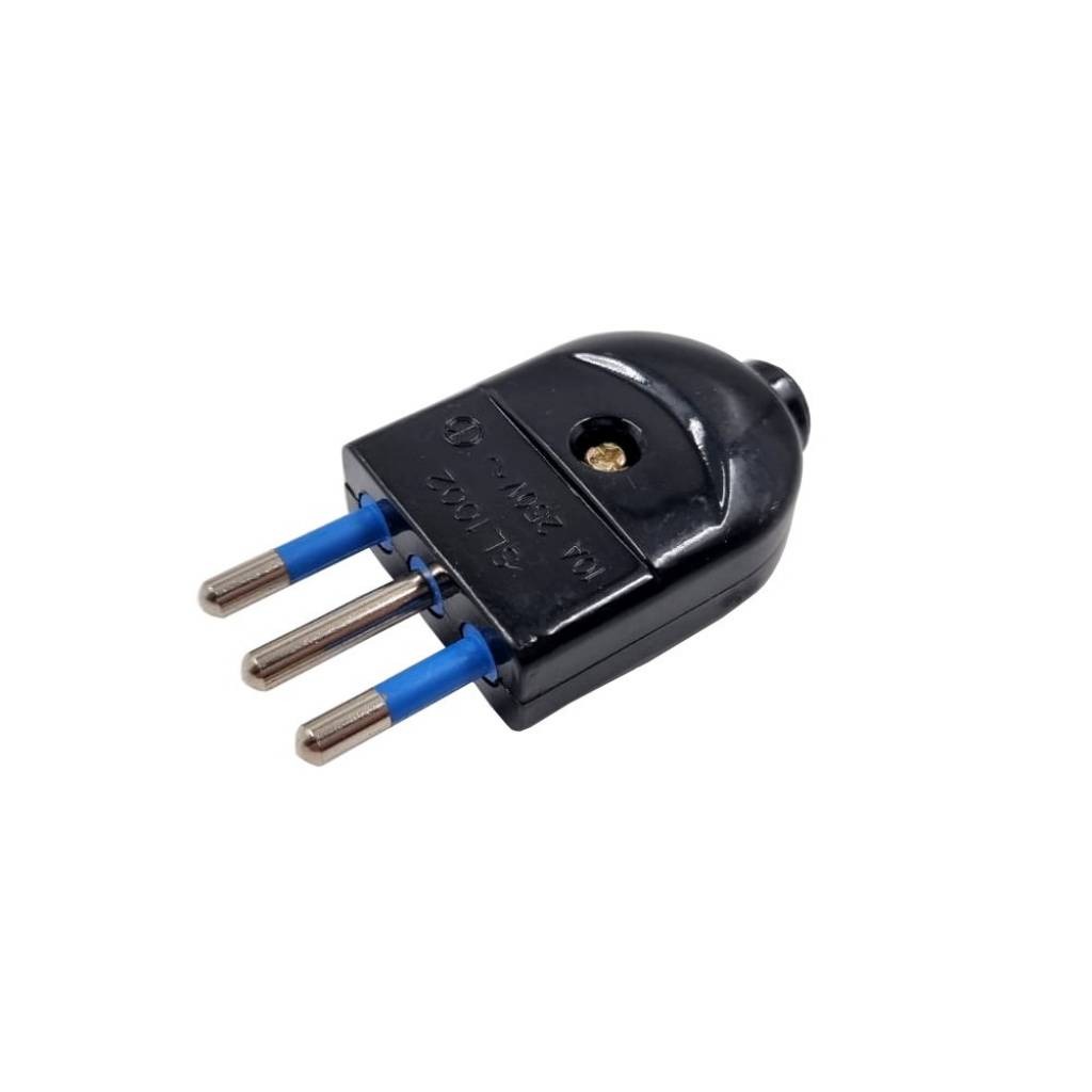 Ficha 3 En Linea (modular) De 10 Amp - 250V C. Negra