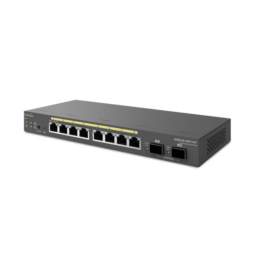 Switch No Administrable 8 Puertos Gigabit PoE+ 110W 2 Uplinks Sfp