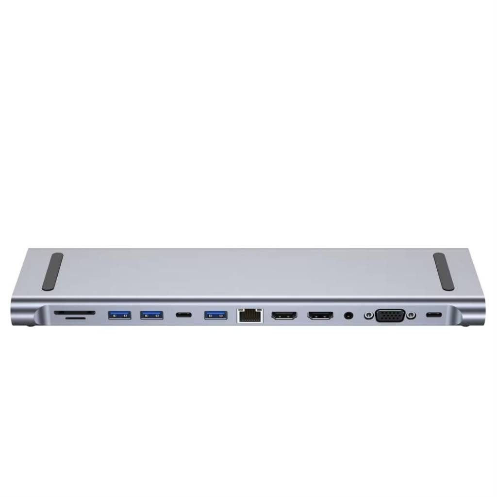 Hub USB-C 12 Puertos USB-C HDMI SD 100W
