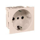 Ficha Eléctrica Schuko 6A Beige