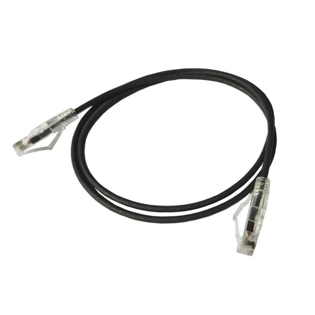 Patch Cord Cat6a Utp Slim LED 0.50m Negro Lszh