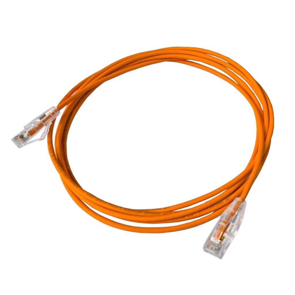 Patch Cord Cat6a Utp Slim LED 3m Naranja Lszh