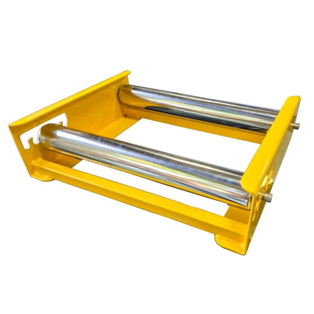 Porta Bobina Amarillo Con 2 Rodillos Cromados Capacidad 200K