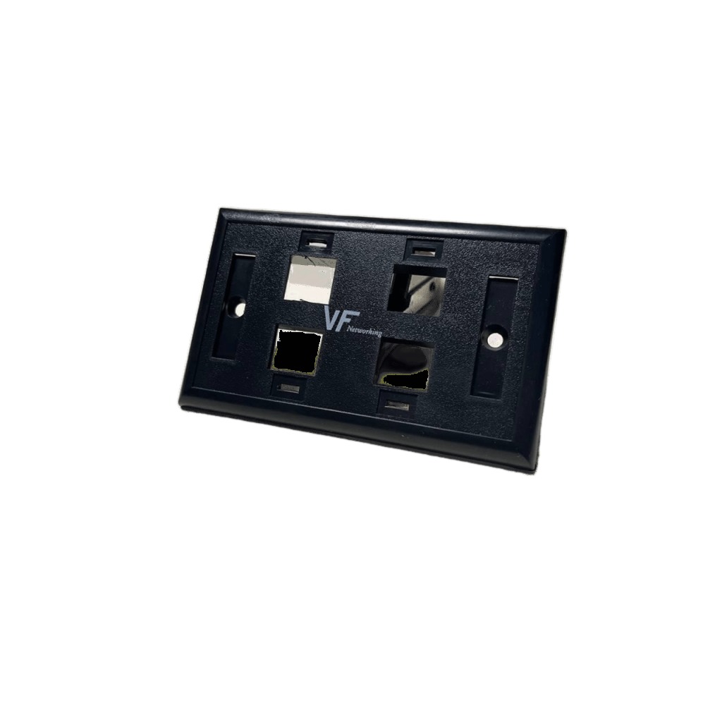 Accesorio De Rack Frente Negro Para 4 Jack