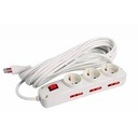 Alargue Eléctrico 3 Schuko 10m