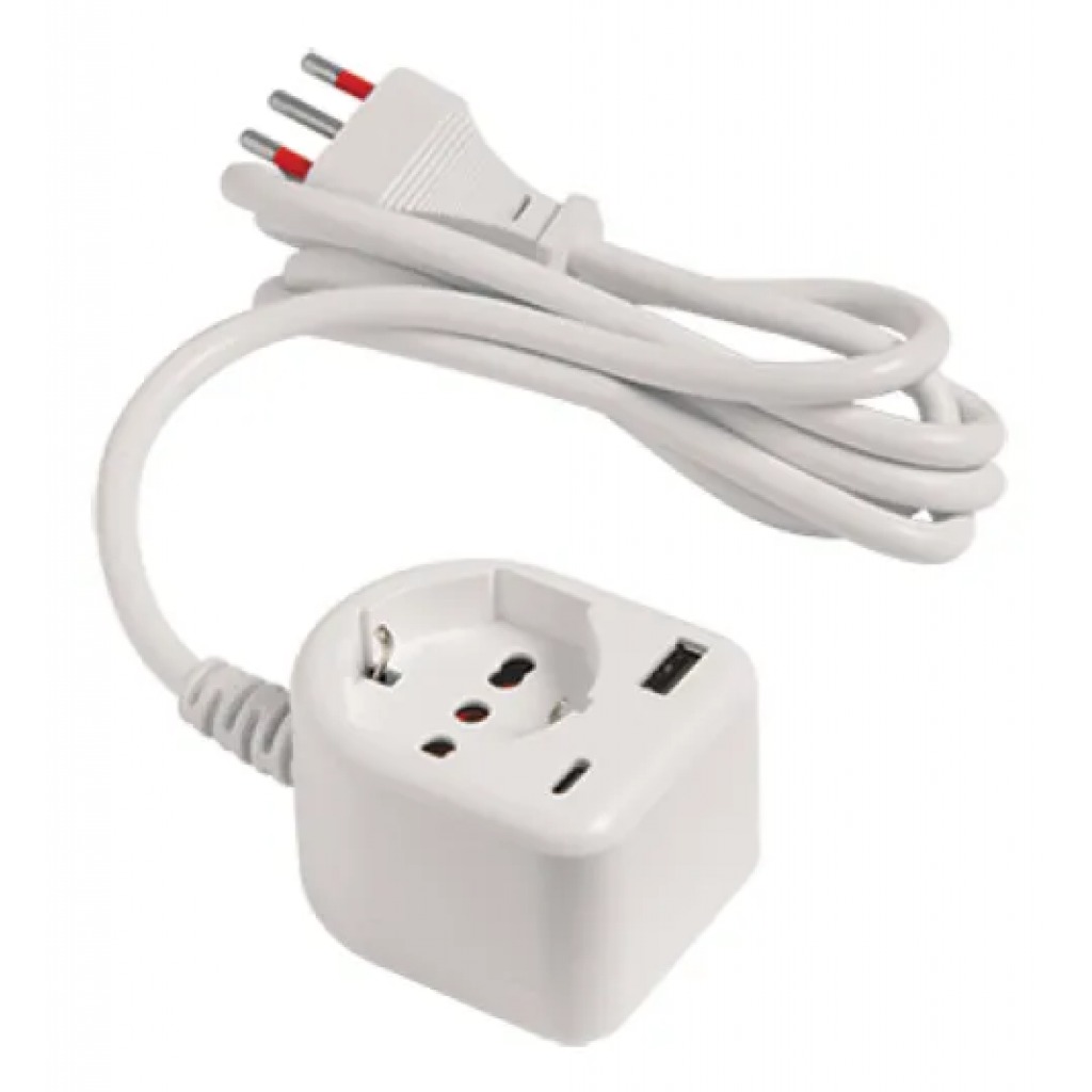 Cargador USB Con Ficha Y Cable 1.5m