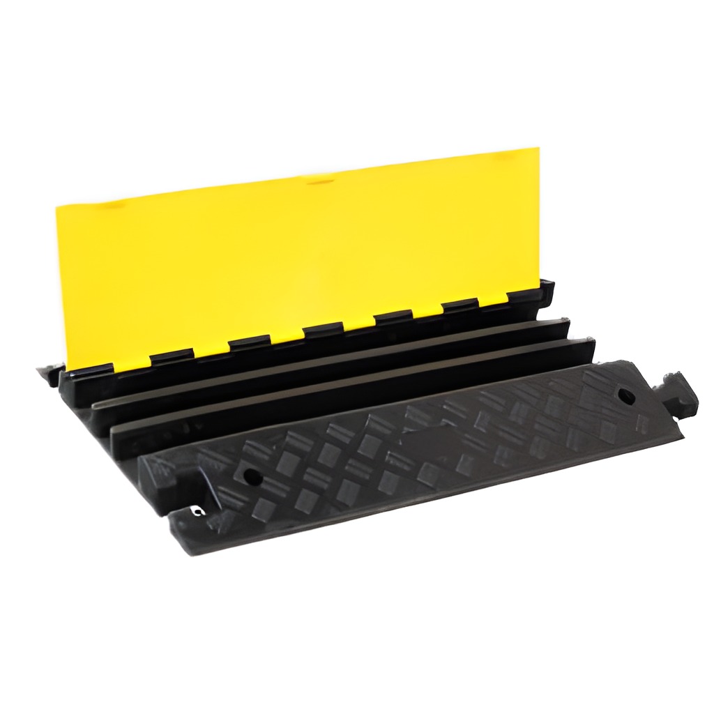 Rampa Protectora De Cables 3 Canales Negro Y Amarillo