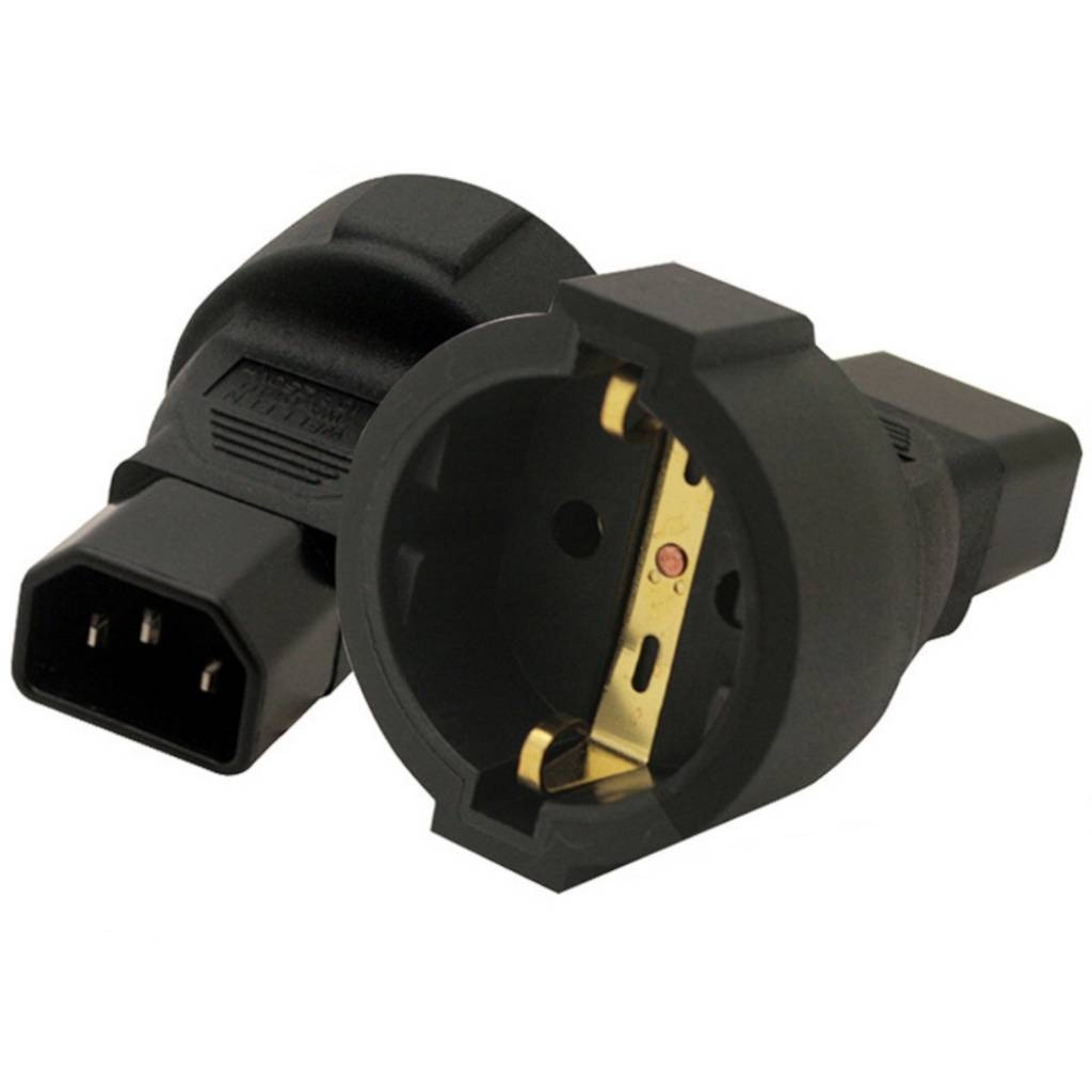 Adaptador C14 Macho A Schuko Hembra