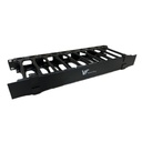 Organizador De Cables Vertical 1U Con Tapa Metal Negro