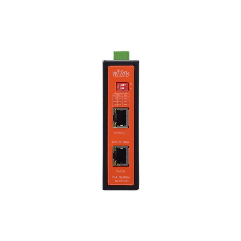 Splitter PoE 802.3bt 1 Puerto 100/1000Mbps 12V/16V/24V/48V@72W Max Output