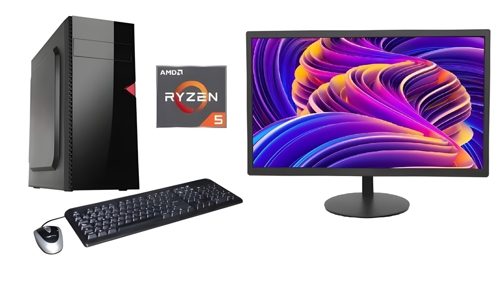 Equipo Amd Ryzen 5 5600G Con Monitor Ips 19" HD