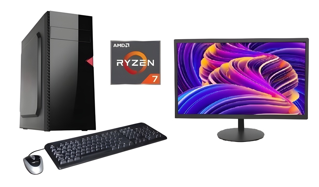 Equipo Amd Ryzen 7 5700G 8GB Con Monitor Ips 19" HD