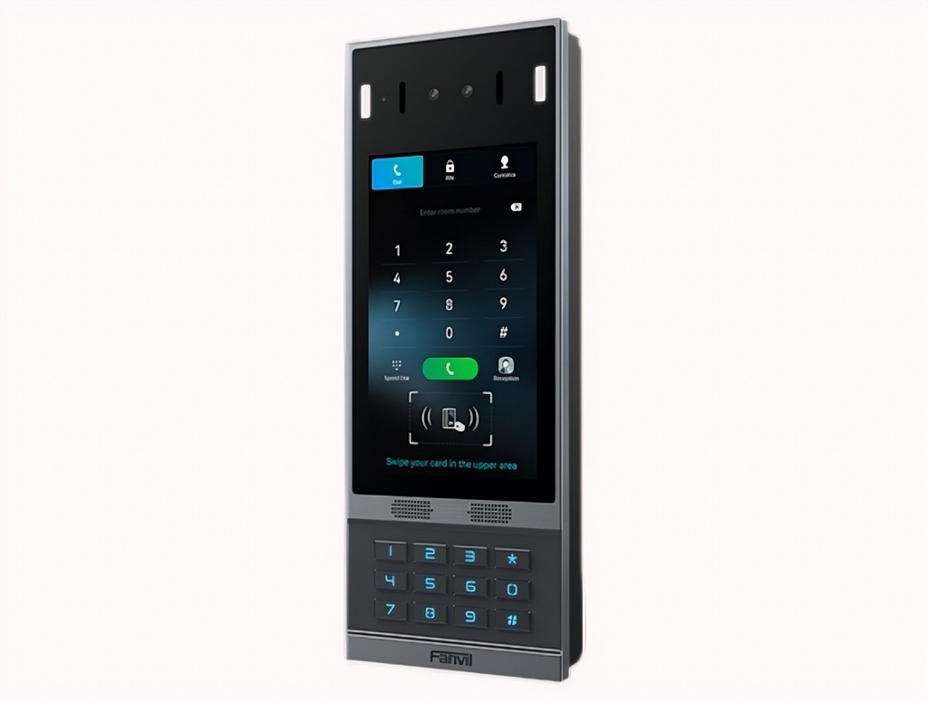 Videoportero IP Residencial 2MP Reconocimiento Facial Con Pantalla Y Teclado 7 Botones PoE