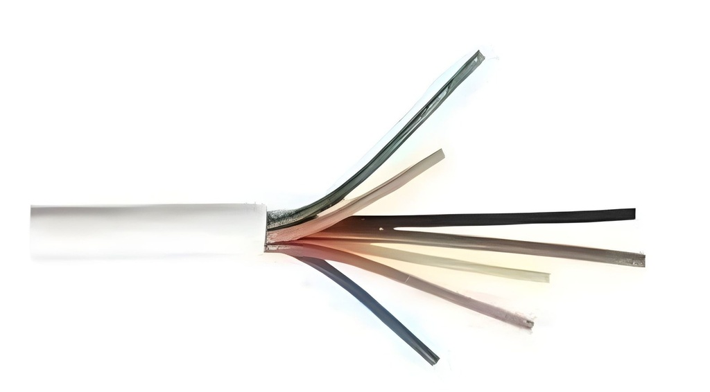 Cable De Alarma 7 Hilos 0.50mm 100m Blanco