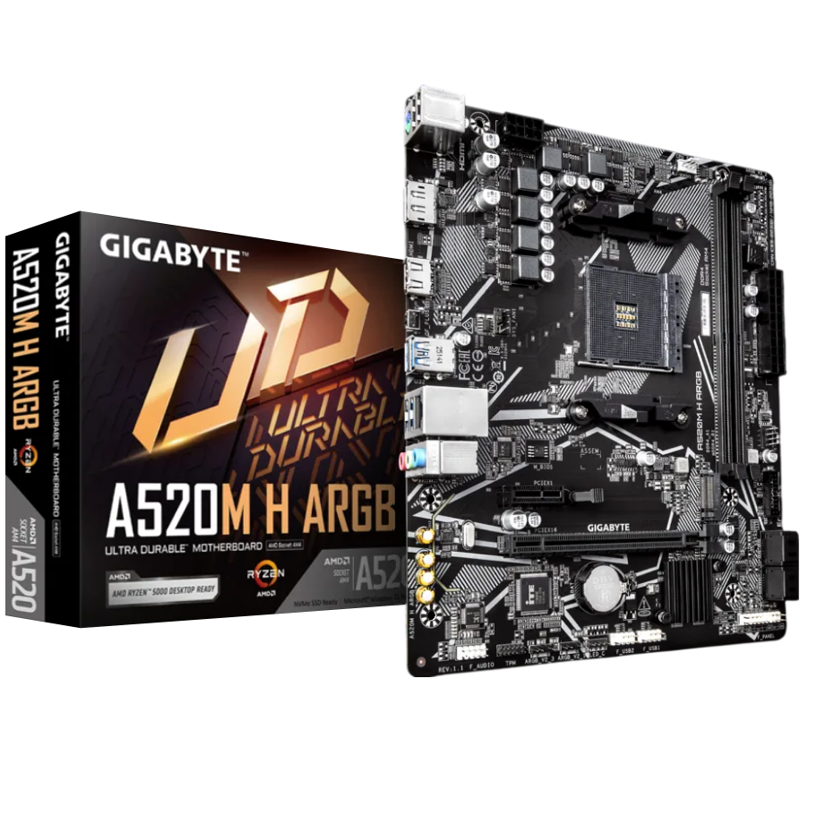 Motherboard Amd A520m H Argb Am4 Ddr4 Pcie 3.0 Compatible Ryzen 5000/3000 Series Micro-Atx