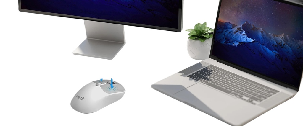Mouse Silencioso Dual Wireless 1600DPI 7 Botones