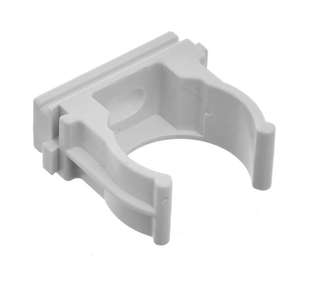 Clip Para Tubo 25mm Abs Protección Uv Gris