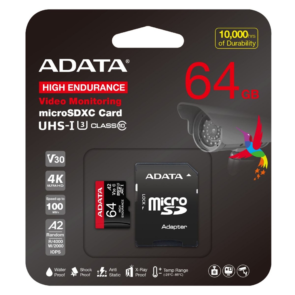 Tarjeta microSD 64GB Clase 10 U3 V30 A2