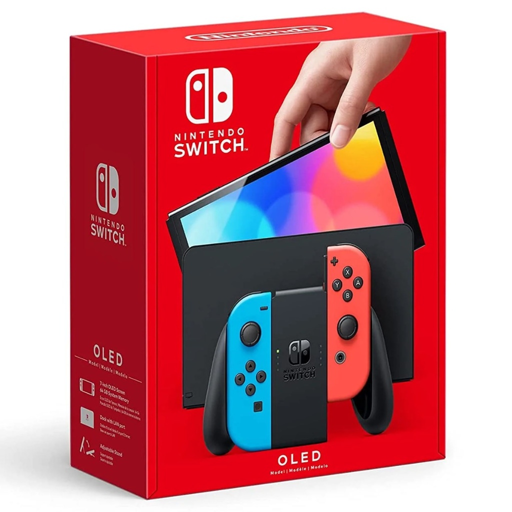 Consola Switch Oled 64GB Pantalla Tactil De 7" Con WiFi Neon Azul Y Rojo